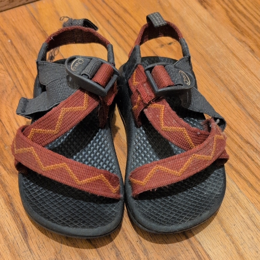 Chaco Red & Marigold Adventure Sandals with Adjustable Straps